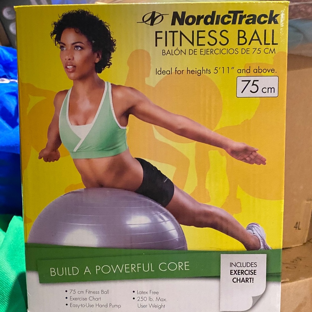 Nordic Track Fitness Ball For Tall Users NEW in Box Core Balance Pilates